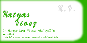 matyas viosz business card